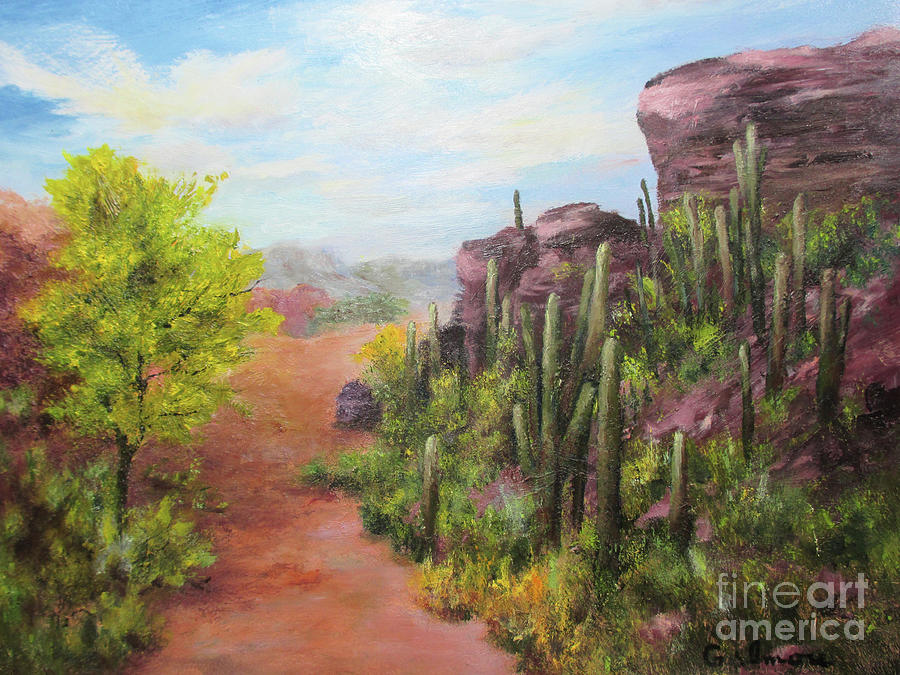 Roadside Cacti Painting by Roseann Gilmore