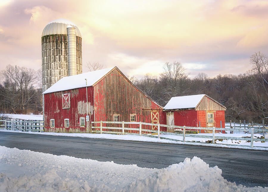 Roadside Farm in Winter Photograph by Dave King