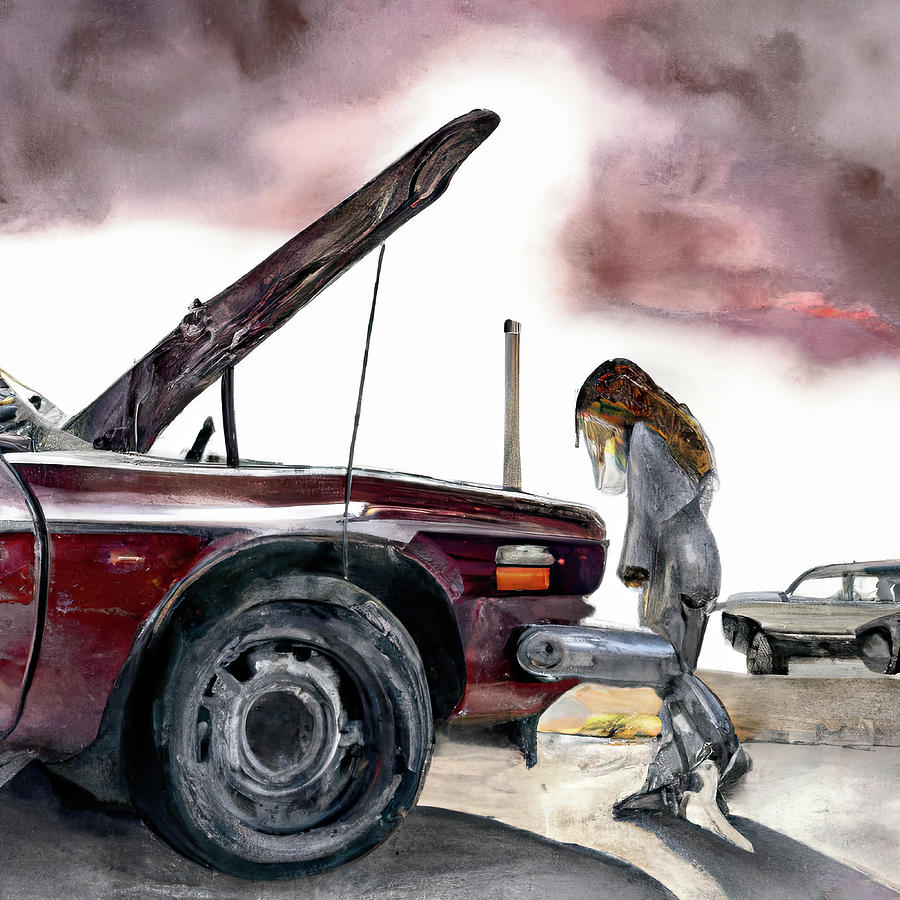 Roadside Breakdown Painting by Bob Orsillo