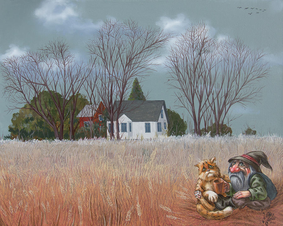 Roadside Strays Painting by Victor Molev