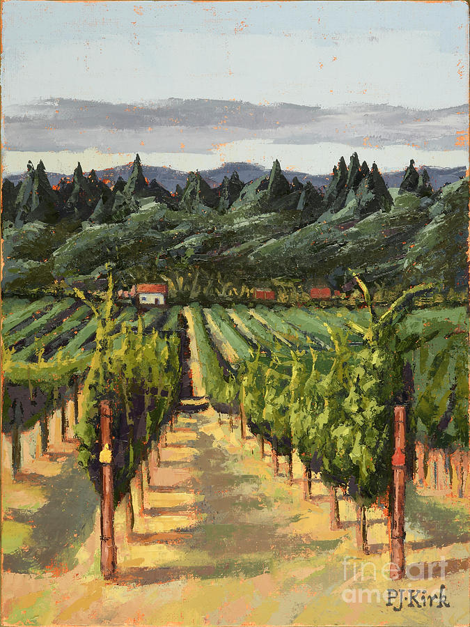 Roadside Vineyard Painting by PJ Kirk