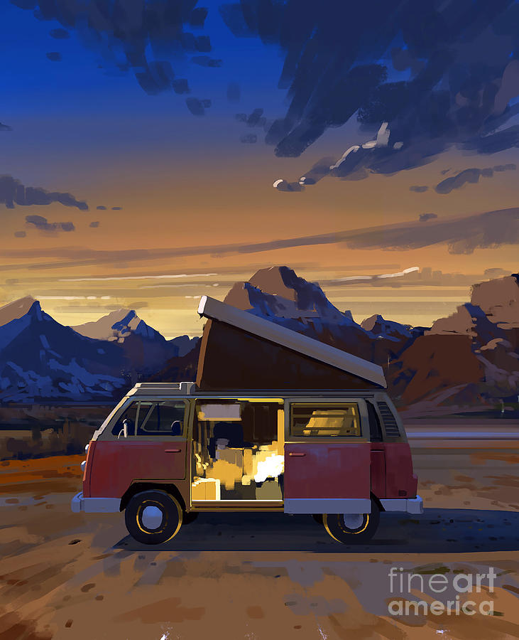 Roadtrip Vacation Digital Art by Tasya Eka - Fine Art America