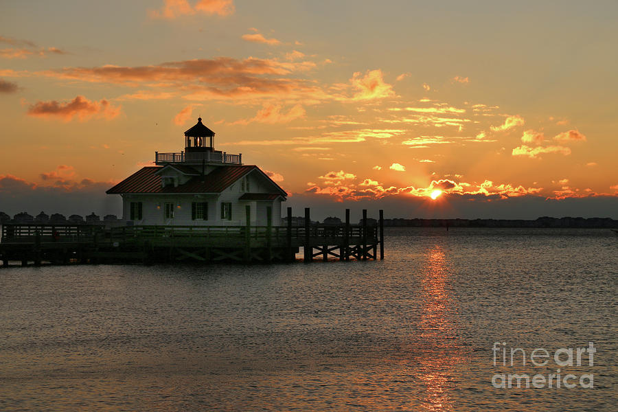 Roanoke Island Lighthouse at Sunrise  3208 Photograph by Jack Schultz