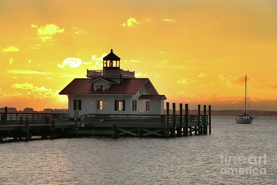 Roanoke Island Lighthouse at Sunrise  3218 Photograph by Jack Schultz