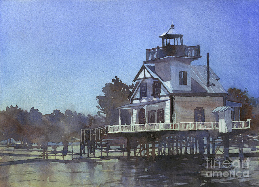 Roanoke River Lighthouse- Edenton, NC Painting by Ryan Fox