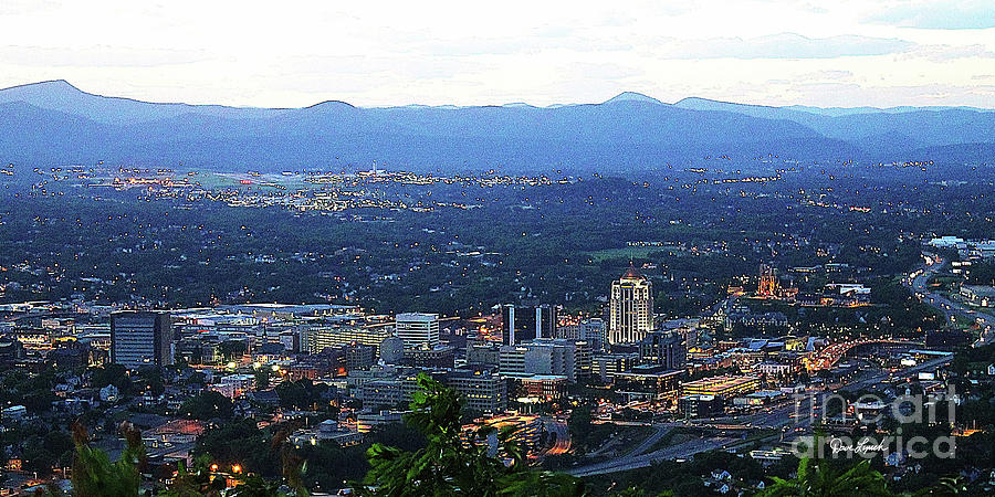 Roanoke VA Virginia - Skyline From The Star In Color Photograph by Dave Lynch