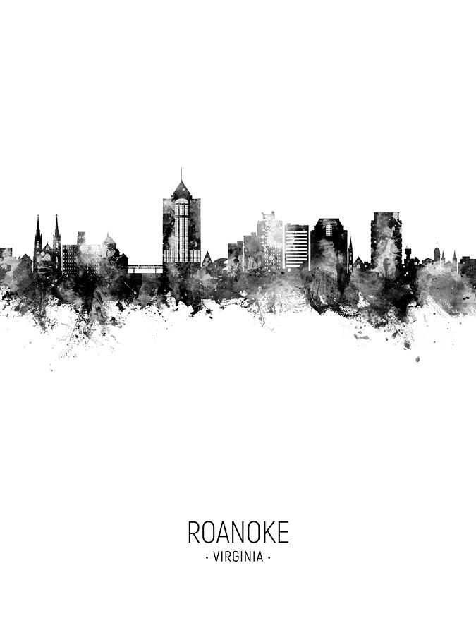 Roanoke Virginia Skyline #00 Digital Art by Michael Tompsett