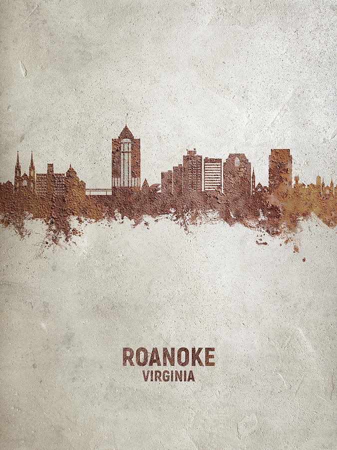 Roanoke Virginia Skyline #12 Digital Art by Michael Tompsett