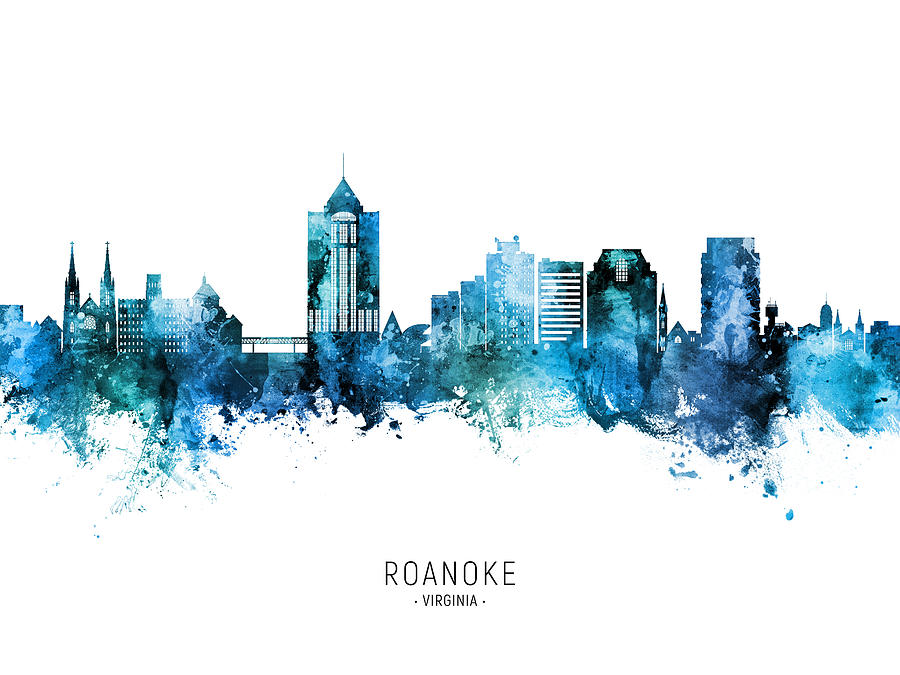 Roanoke Virginia Skyline #83 Digital Art by Michael Tompsett