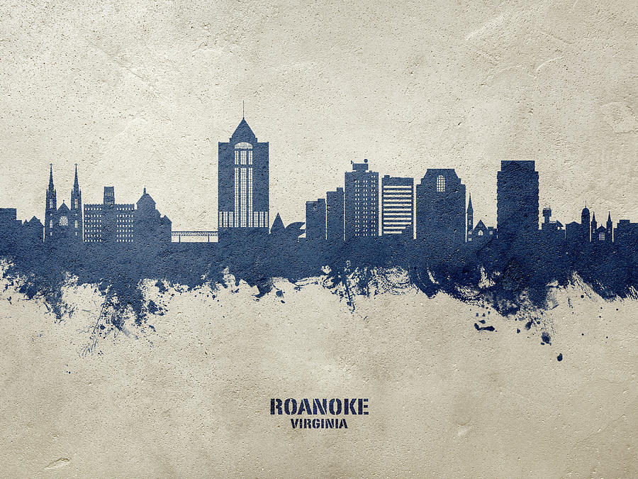 Roanoke Virginia Skyline #85 Digital Art by Michael Tompsett
