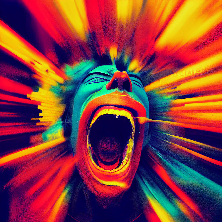 Roaring Anger Exploding Into A Violent Scream Abstrac 6455a2a295 C5ad ...