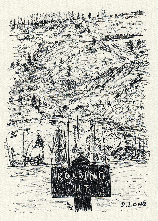 Roaring Mountain in Yellowstone Drawing by Danny Lowe