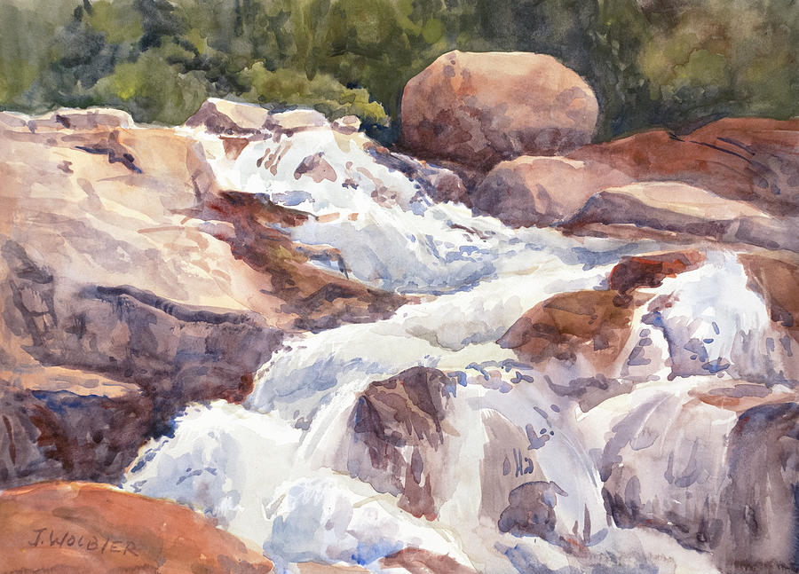 Roaring River Painting by Joan Wolbier