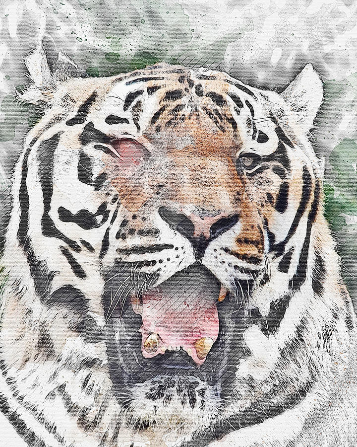 Roaring Tiger Digital Art by James Yoke | Fine Art America