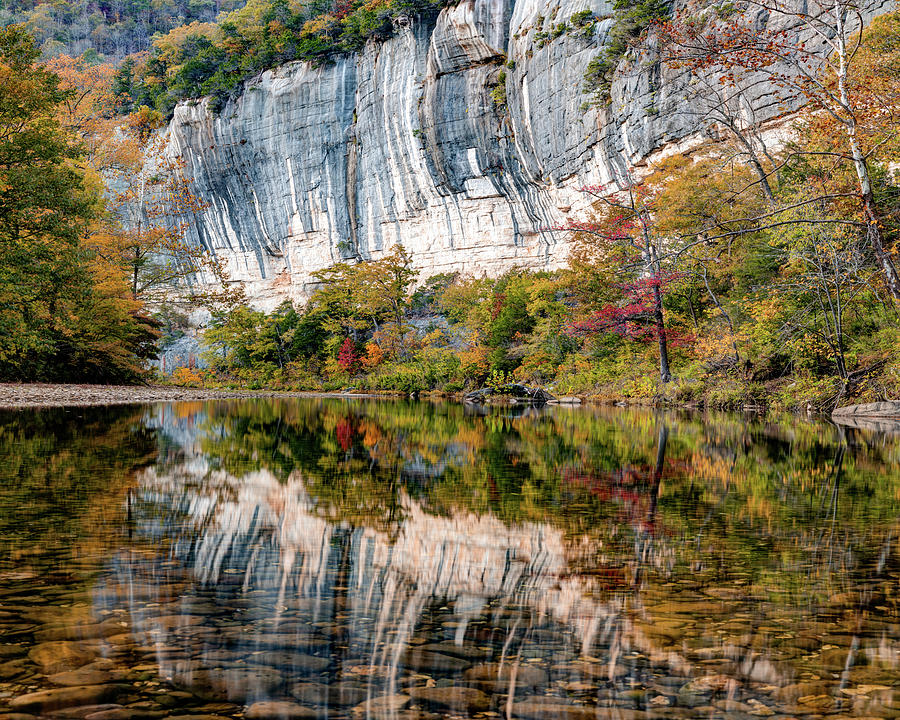 Roark Bluff and The Buffalo River in Autumn Photograph by Gregory Ballos