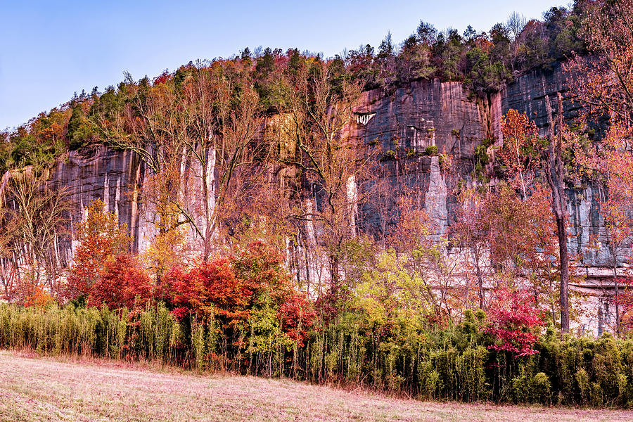 Roark Bluff at Steel Creek And Peak Arkansas Fall Colors Photograph by Gregory Ballos