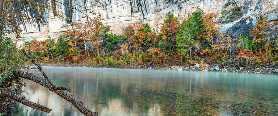 Roark Bluff Lined In Autumn Color Panorama Photograph by Gregory Ballos