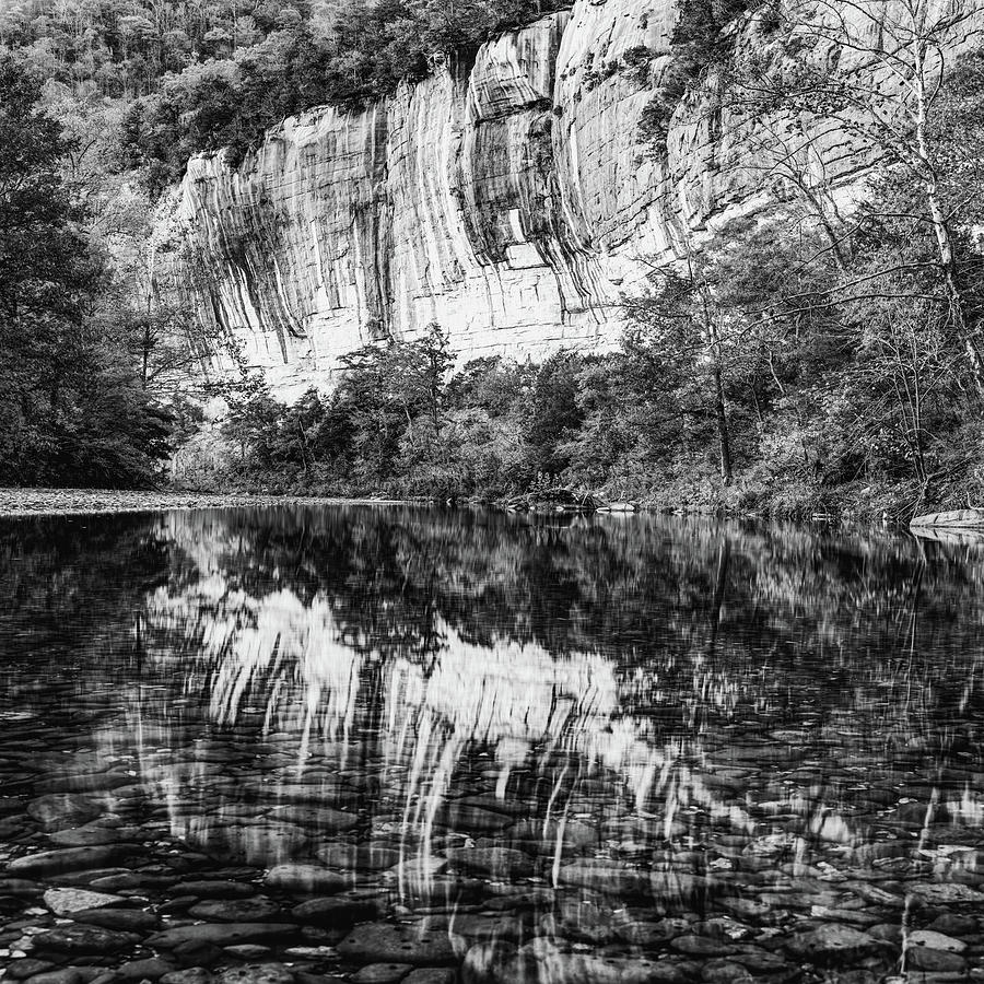 Roark Bluff Monochrome River Reflections Photograph by Gregory Ballos