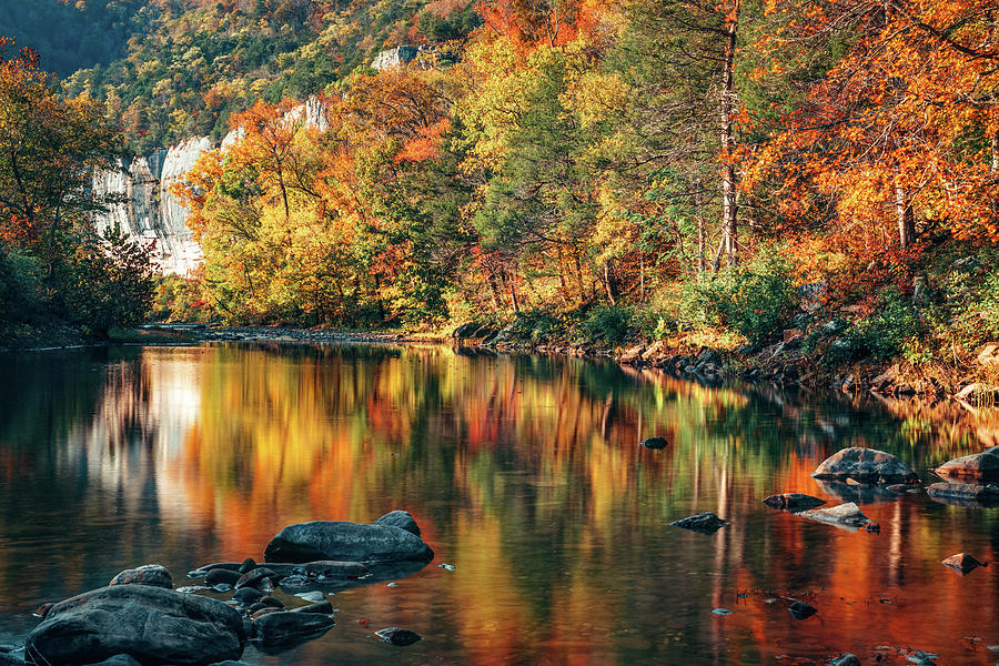 Roark Bluff Rustic Autumn Reflections Photograph by Gregory Ballos