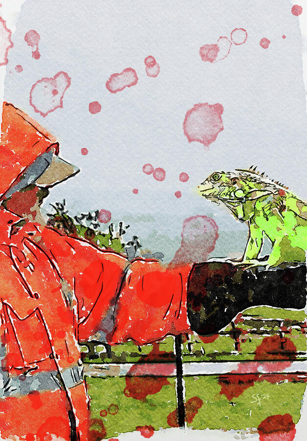 Rob and the Iguana Mixed Media by Shelli Fitzpatrick Rob and the Iguana Mixed Media by Shelli Fitzpatrick