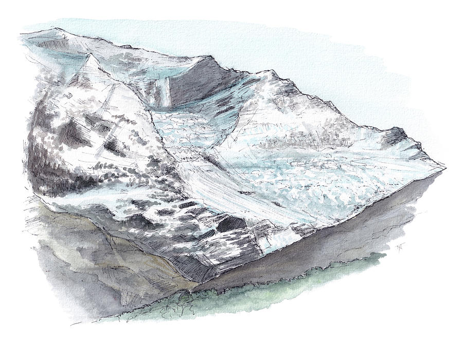 Rob Roy Glacier Painting by Tom Napper