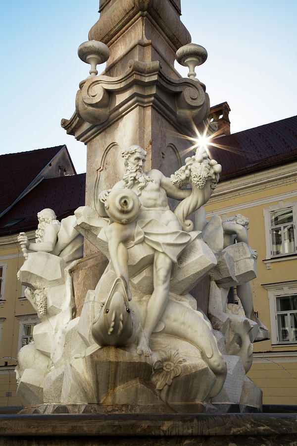 Robba Fountain in Ljubljana Photograph by Ian Middleton