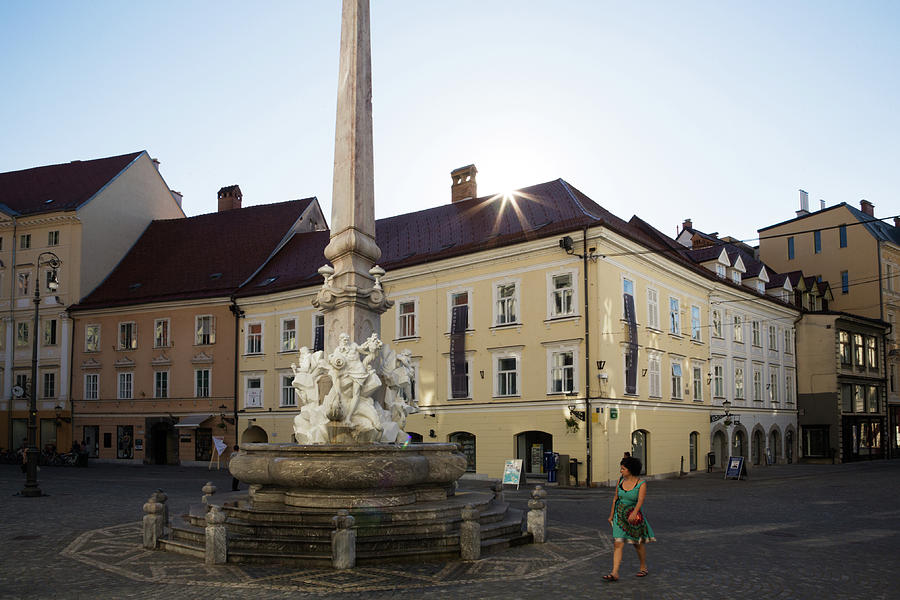Robba Fountain in Mestni Trg, Ljubljana Photograph by Ian Middleton
