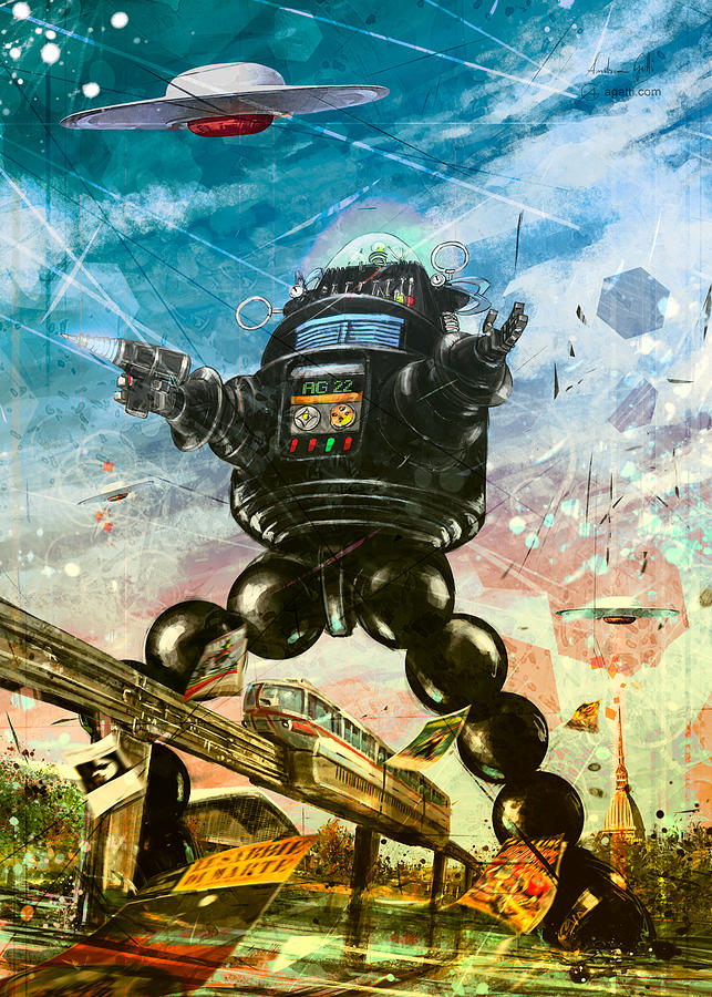 Robby The Robot Digital Art by Andrea Gatti