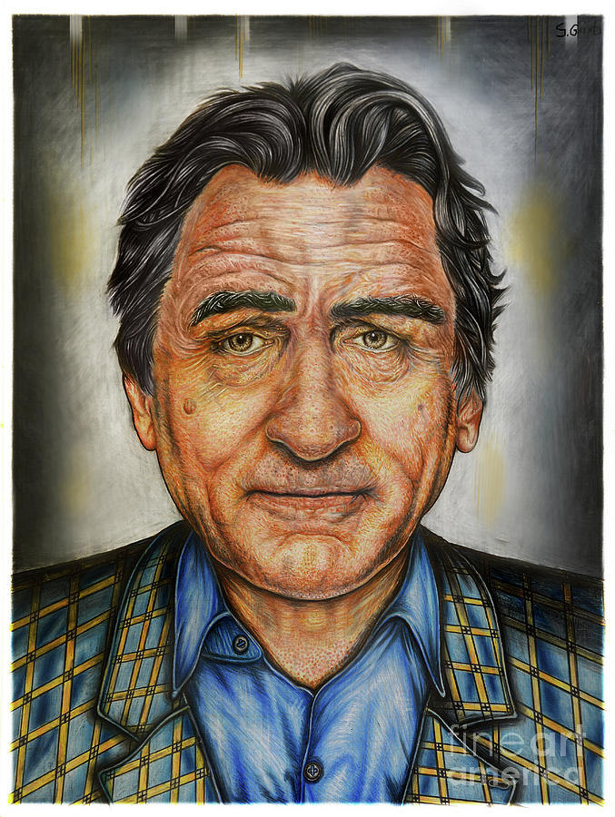 Robert De Niro colored pencil drawing portrait Drawing by Stephan Grixti