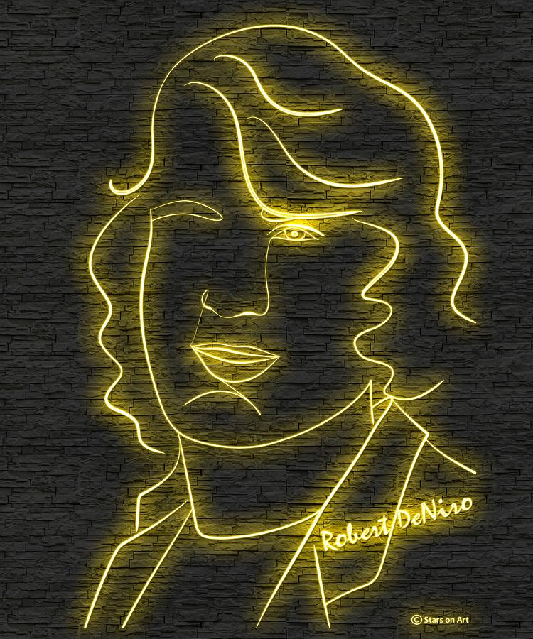 Robert DeNiro neon portrait Digital Art by Movie World Posters