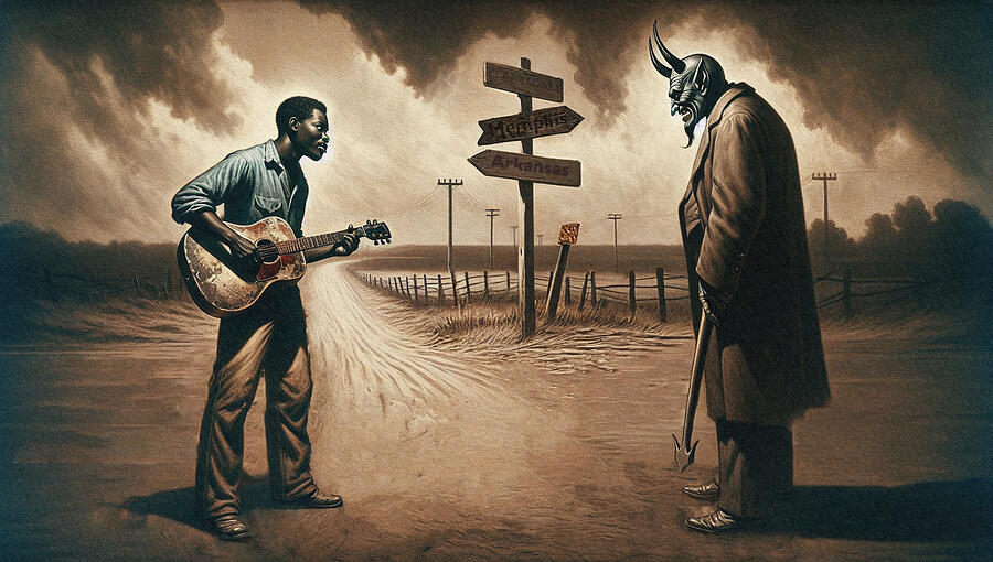 Robert Johnson - Down at the Crossroads Digital Art by Bill Cannon