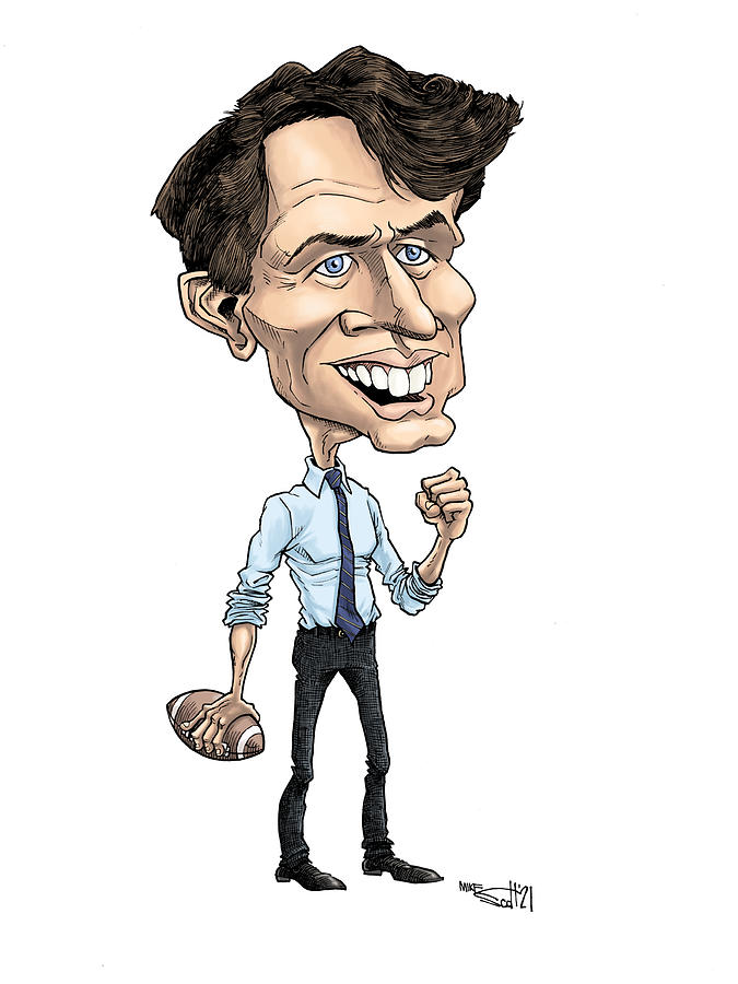 Robert Kennedy in color Drawing by Mike Scott