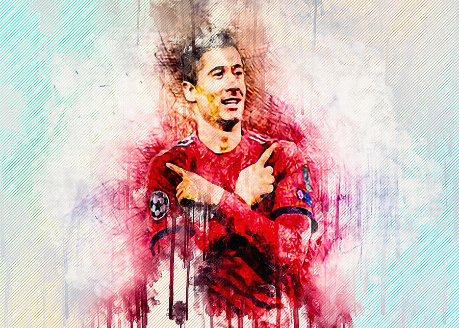 Robert Lewandowski Artwork Polish Footballers Bayern Munich Fc Personal ...