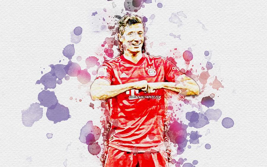 Robert Lewandowski Bayern Munich FC Polish Footballers Soccer Art ...