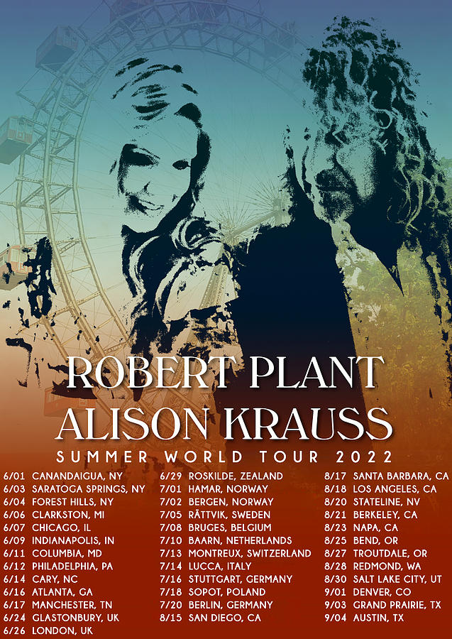Robert Plant And Alison Krauss Tour Dates 2022 At53 Digital Art by