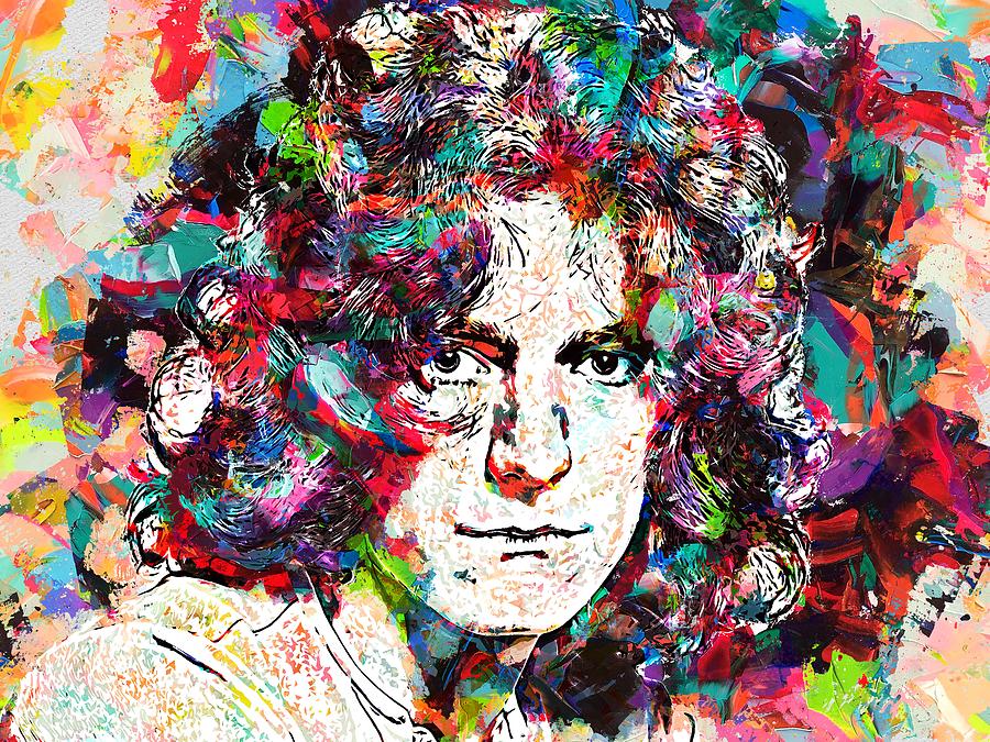 Robert Plant British Singer And Songwriter Oil Knife Painting Digital ...