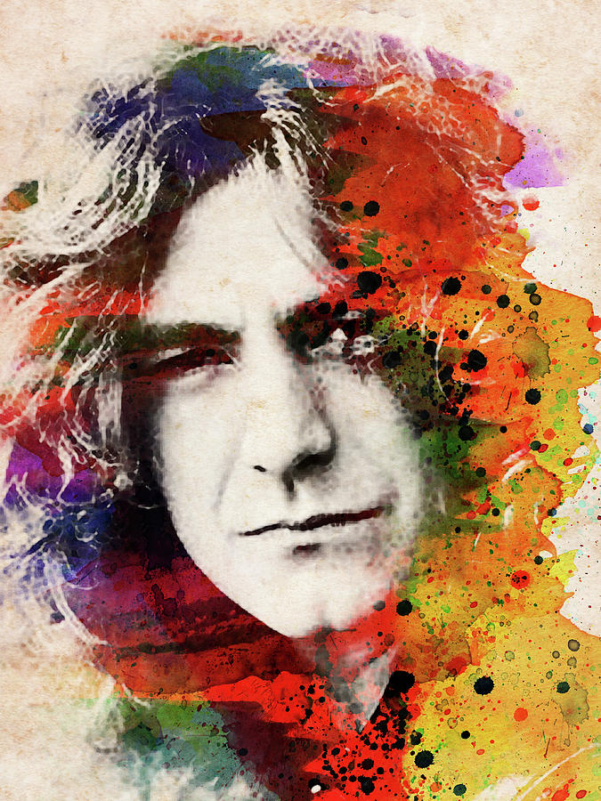 Robert Plant Colorful Watercolor Portrait Digital Art By Mihaela Pater Fine Art America 