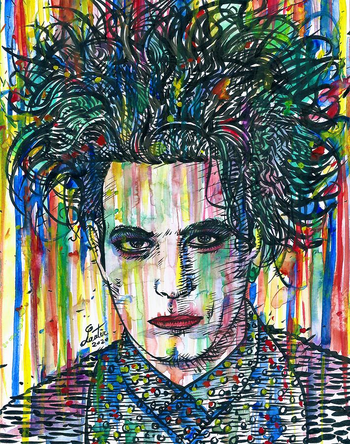 ROBERT SMITH - THE CURE watercolor and ink portrait Painting by ...