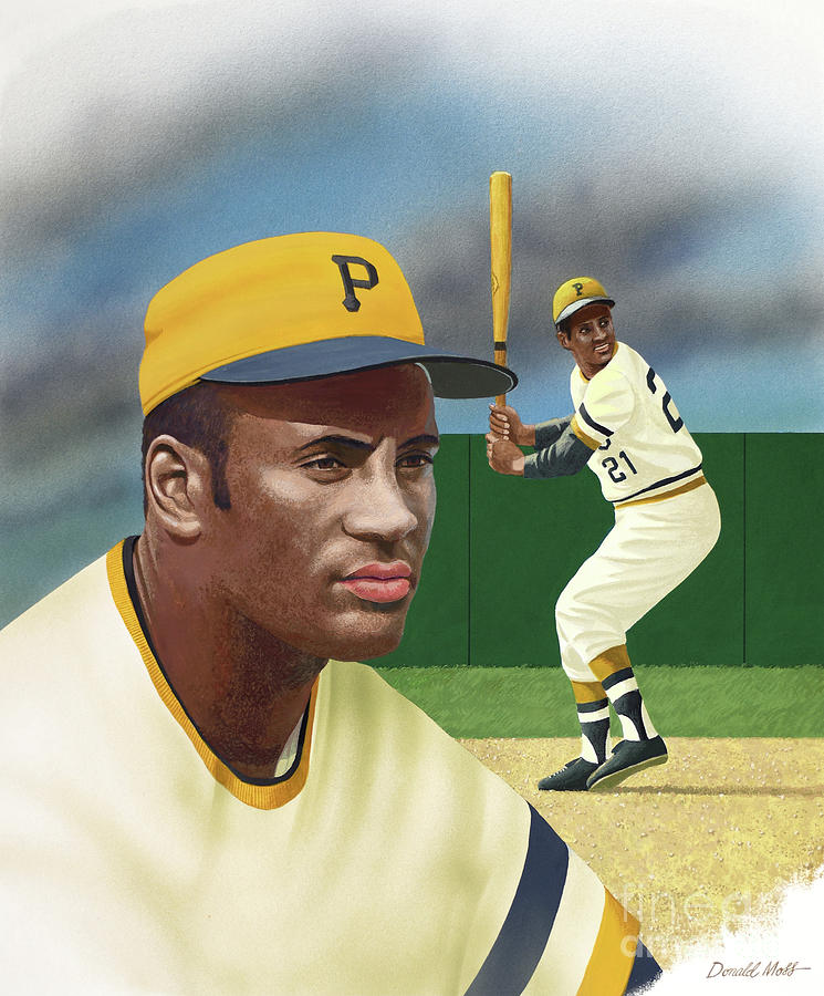Roberto Clemente Painting by Donald Moss