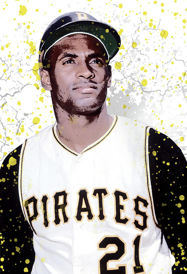 Roberto Clemente Splatter Art Digital Art by Aswego Arts Fine Art America