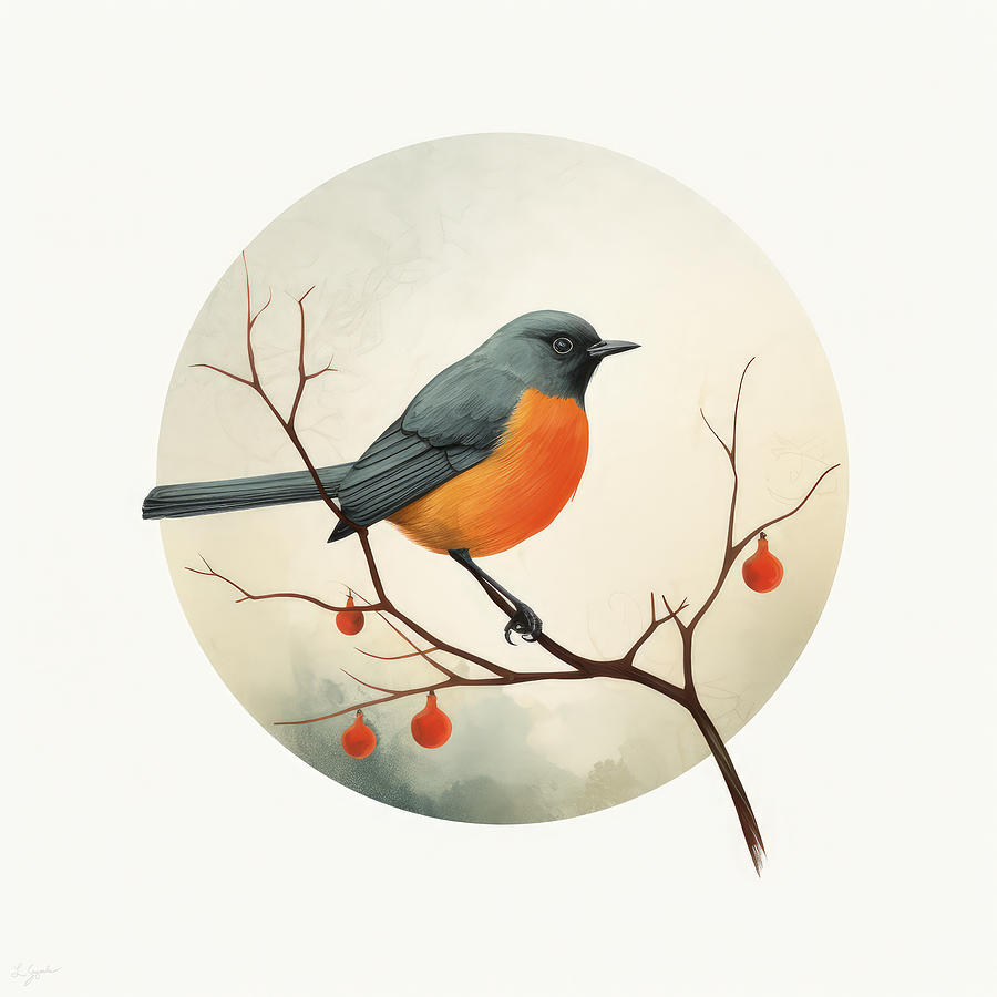 Robin Painting - Robin Bird Illustration by Lourry Legarde
