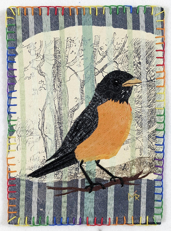 Robin in the Forest Tapestry - Textile by Martha Ressler
