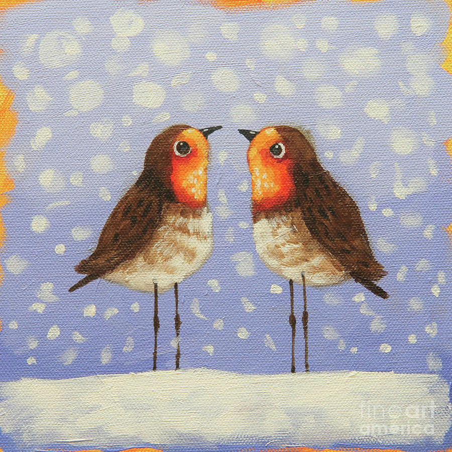 Robin Pair Painting by Lucia Stewart