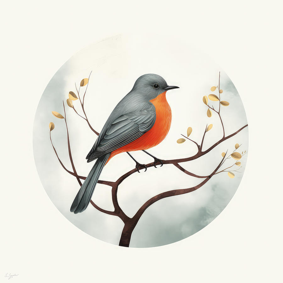 Robin Redbreast Art Painting by Lourry Legarde