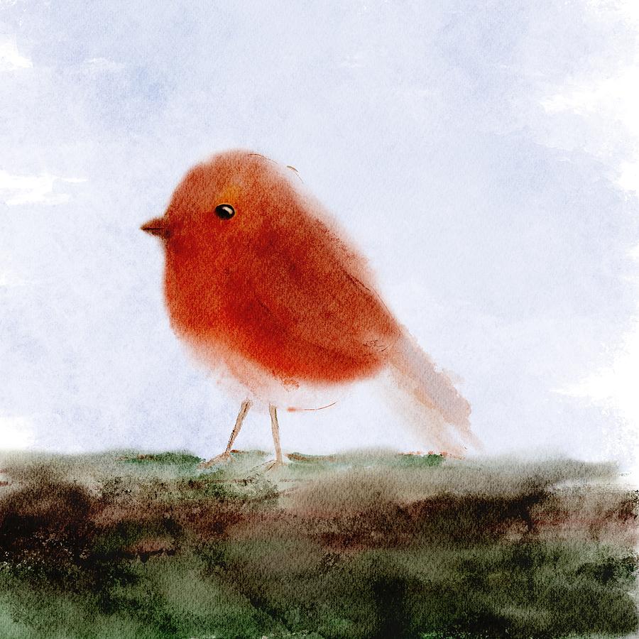 Robin thoughts Painting by Trilby Cole