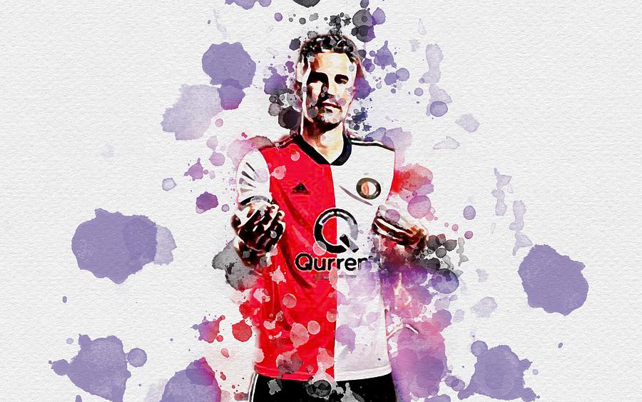 Robin Van Persie Art Dutch Footballer Feyenoord Fc Soccer Van Persie ...