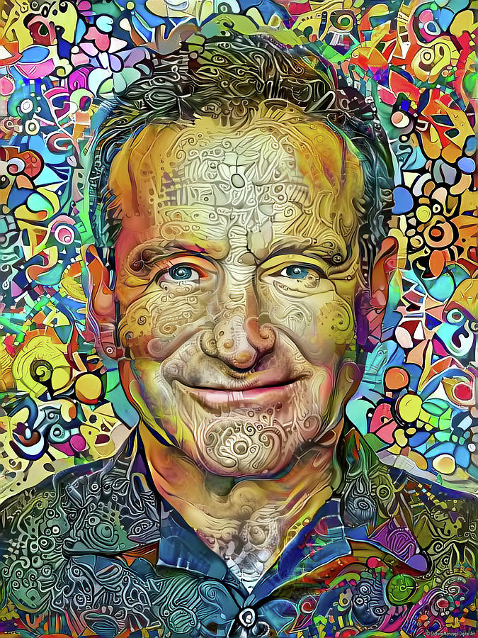 Robin Williams 1b Digital Art by Stefano Menicagli - Pixels