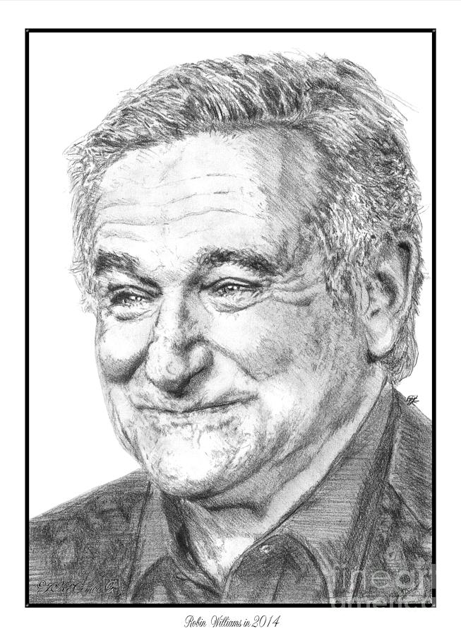Robin Williams in 2014 Drawing by J McCombie