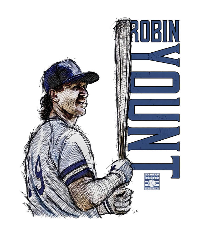 Robin Yount Throwback Card Bath Towel by Kelvin Kent - Pixels