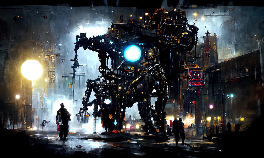 Robo-City, 04 Painting by AM FineArtPrints